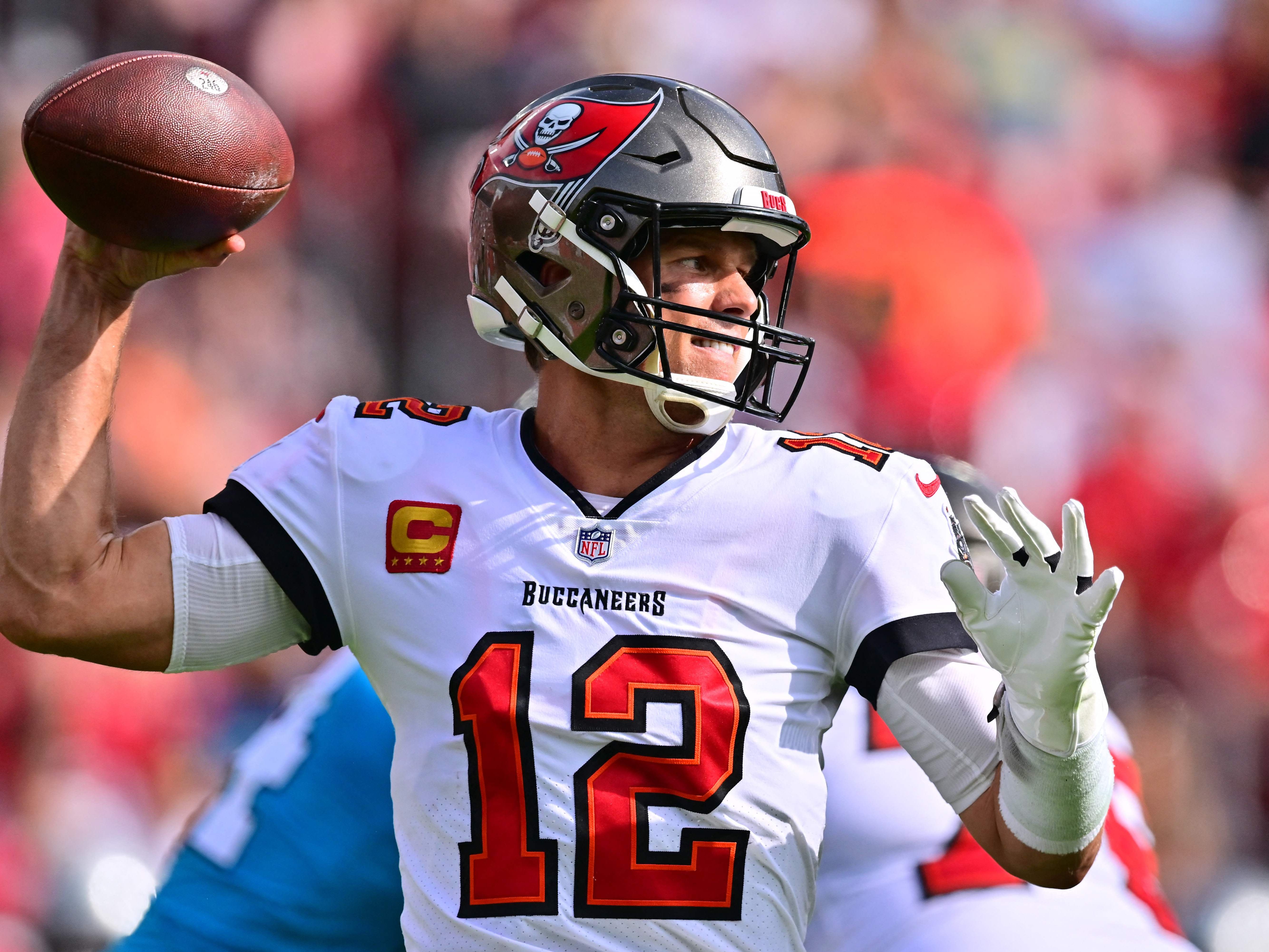 Stolz auf sein Team: Tom "GOAT" Brady. Stolz auf sein Team: Tom "GOAT" Brady.