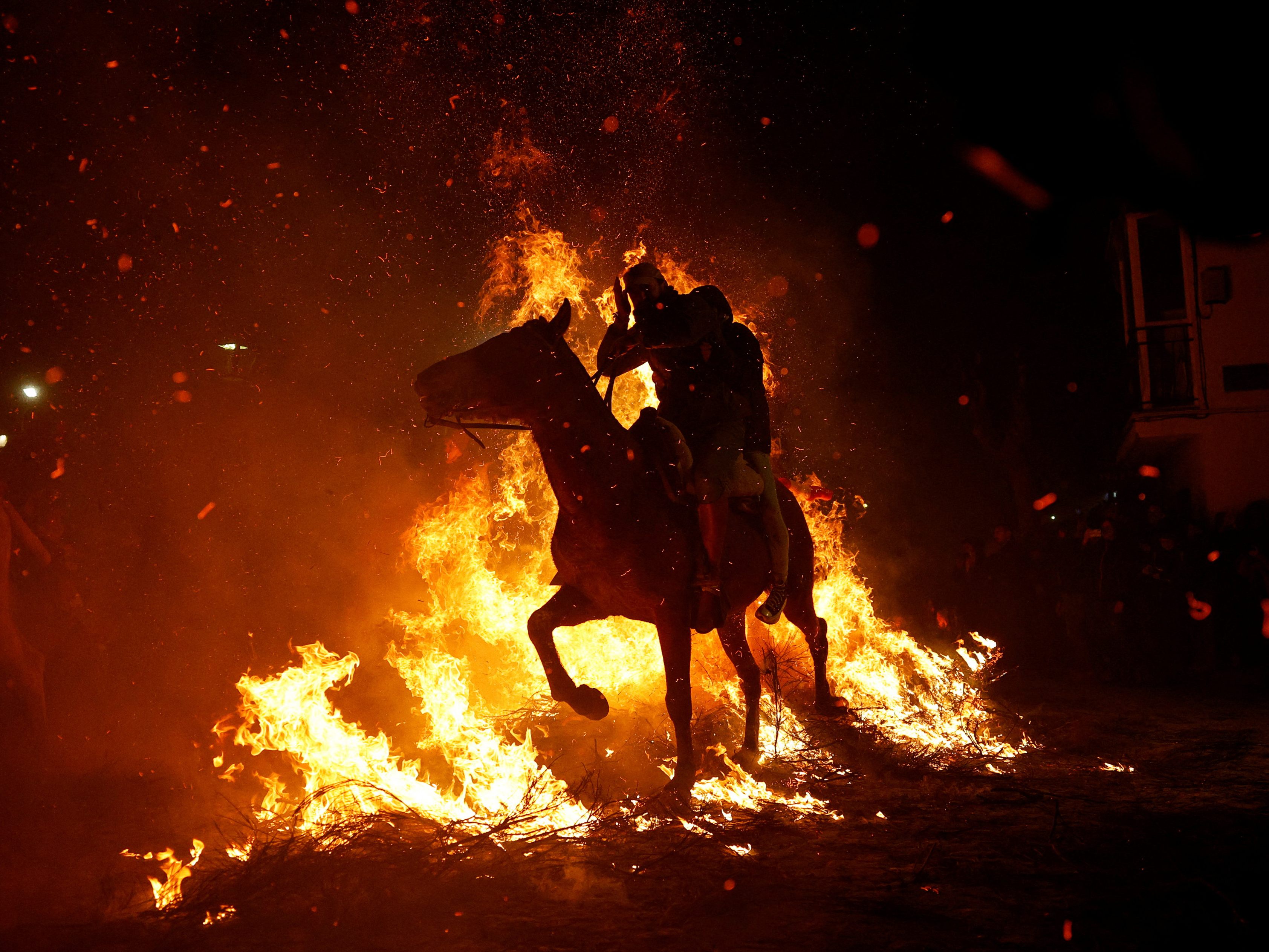 Wenn in Spanien Pferde durchs Feuer gehen. Wenn in Spanien Pferde durchs Feuer gehen.