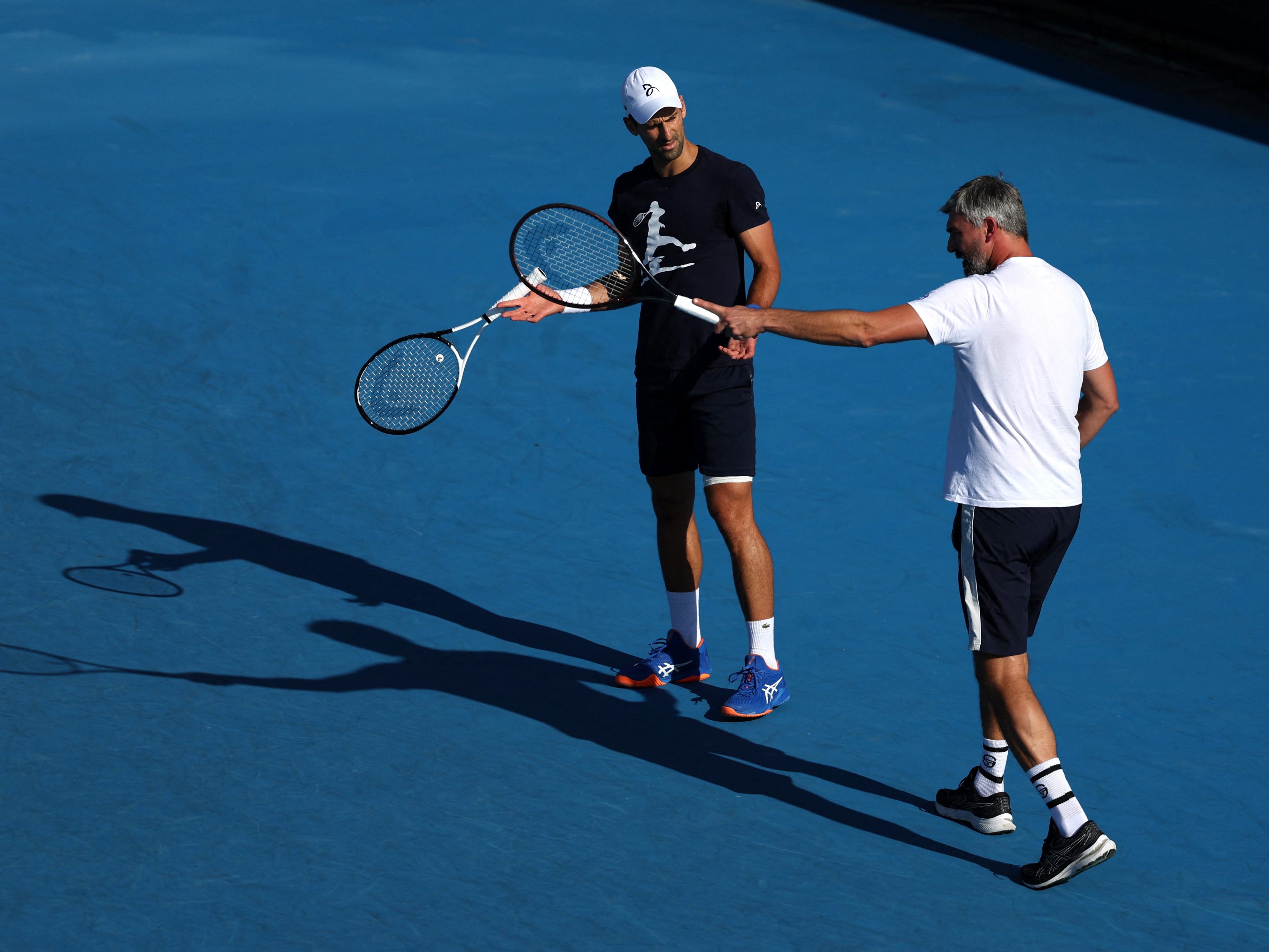 Djokovic und Ivanisevic sechs Tage vor dem Gewinn der Australian Open durch den Serben.