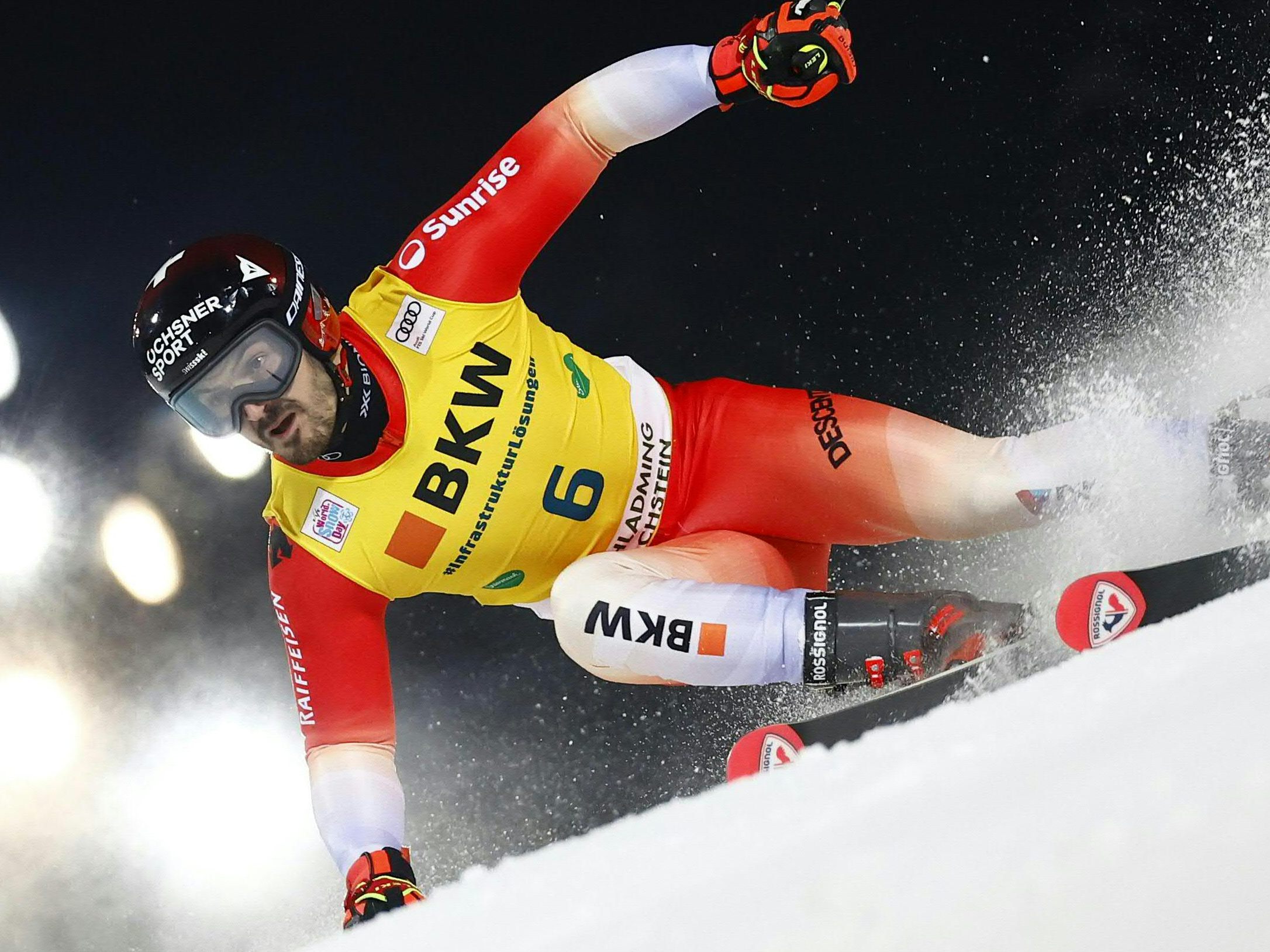 Loic Meillard führt in Schladming zur Halbzeit.