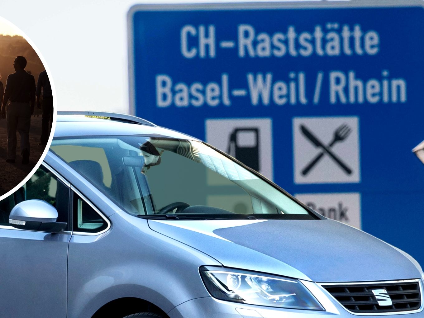 Großfamilie teilte sich Seat.