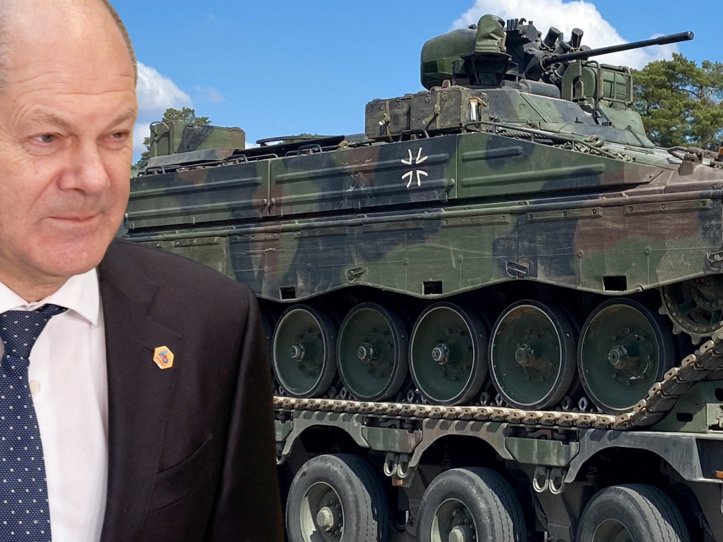 Deutschland liefert "Marder"-Panzer (Bild), die USA "Bradley"-Panzer - beide Länder zudem Patroit-Rakentsysteme - an die Ukraine.