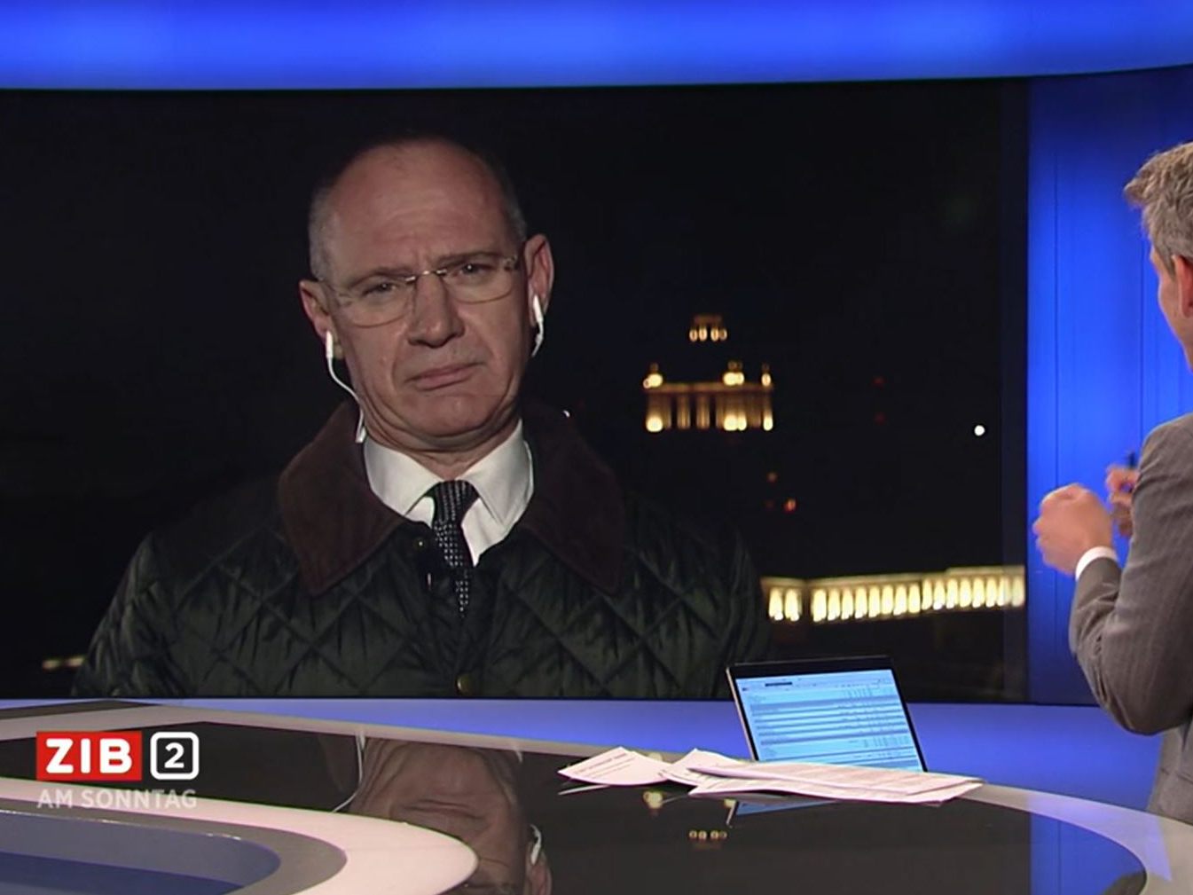 Innenminister Karner war am Sonntag ins ZIB2-Studio zugeschalten.