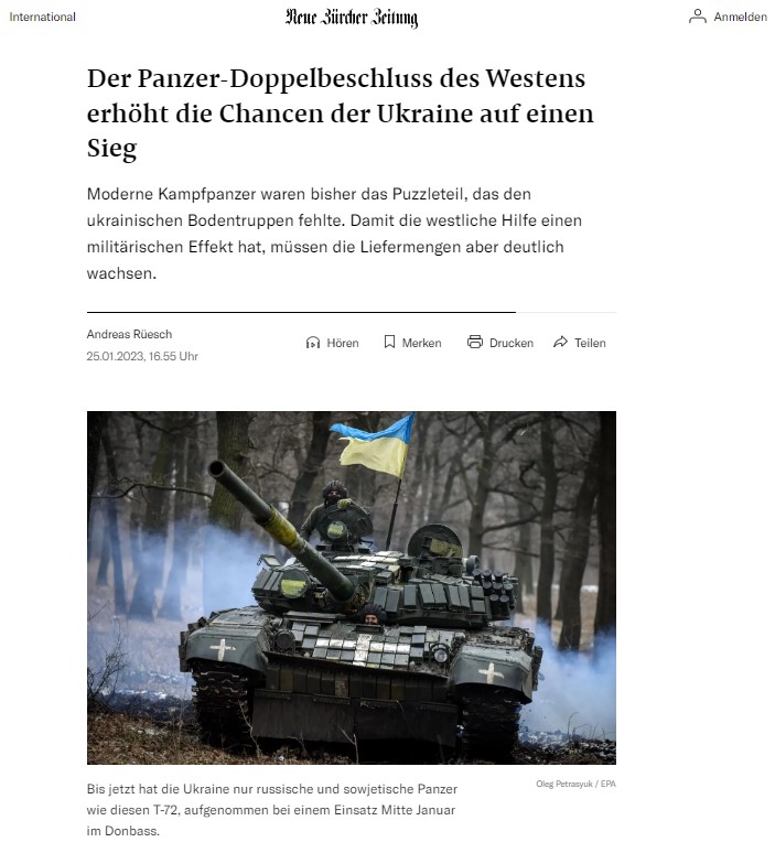 Ein Auszug aus der Berichterstattung der "Neuen Züricher Zeitung".