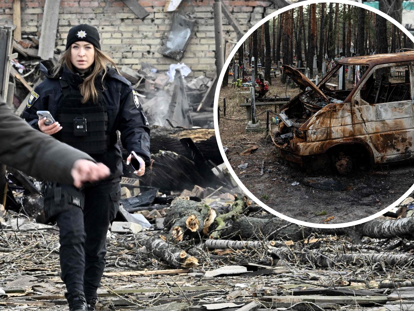 In der Umgebung von Charkiw wurden Folterlager entdeckt, nahe der Stadt Isjum unter anderem ein Massengrab (kleines Bild). In der Umgebung von Charkiw wurden Folterlager entdeckt, nahe der Stadt Isjum unter anderem ein Massengrab (kleines Bild).