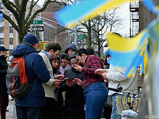 Ukrainische Flüchtlinge in New York