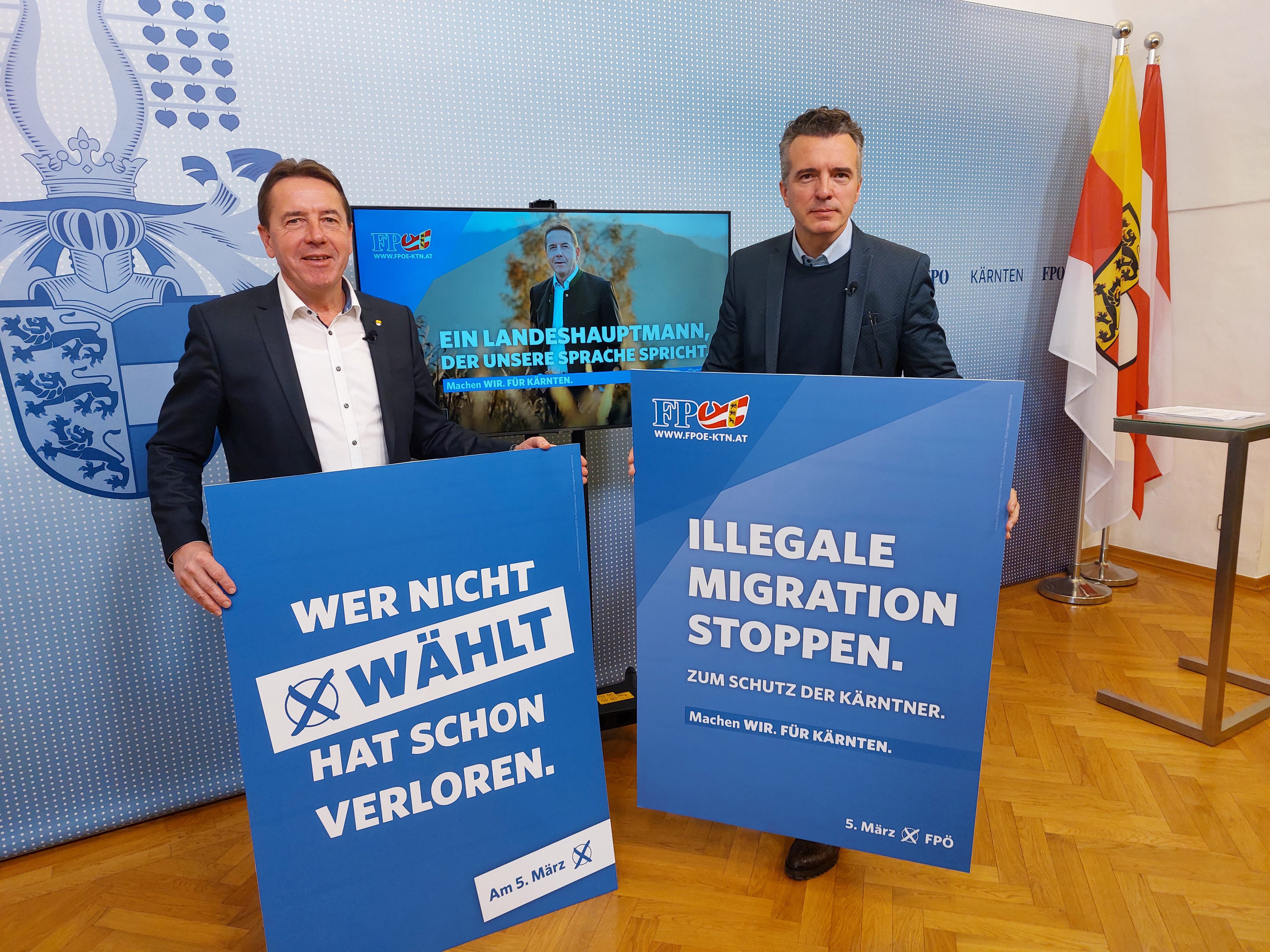 Kärnten-Wahl: FPÖ plakatiert Angerer als Landeshauptmann. Kärnten-Wahl: FPÖ plakatiert Angerer als Landeshauptmann.