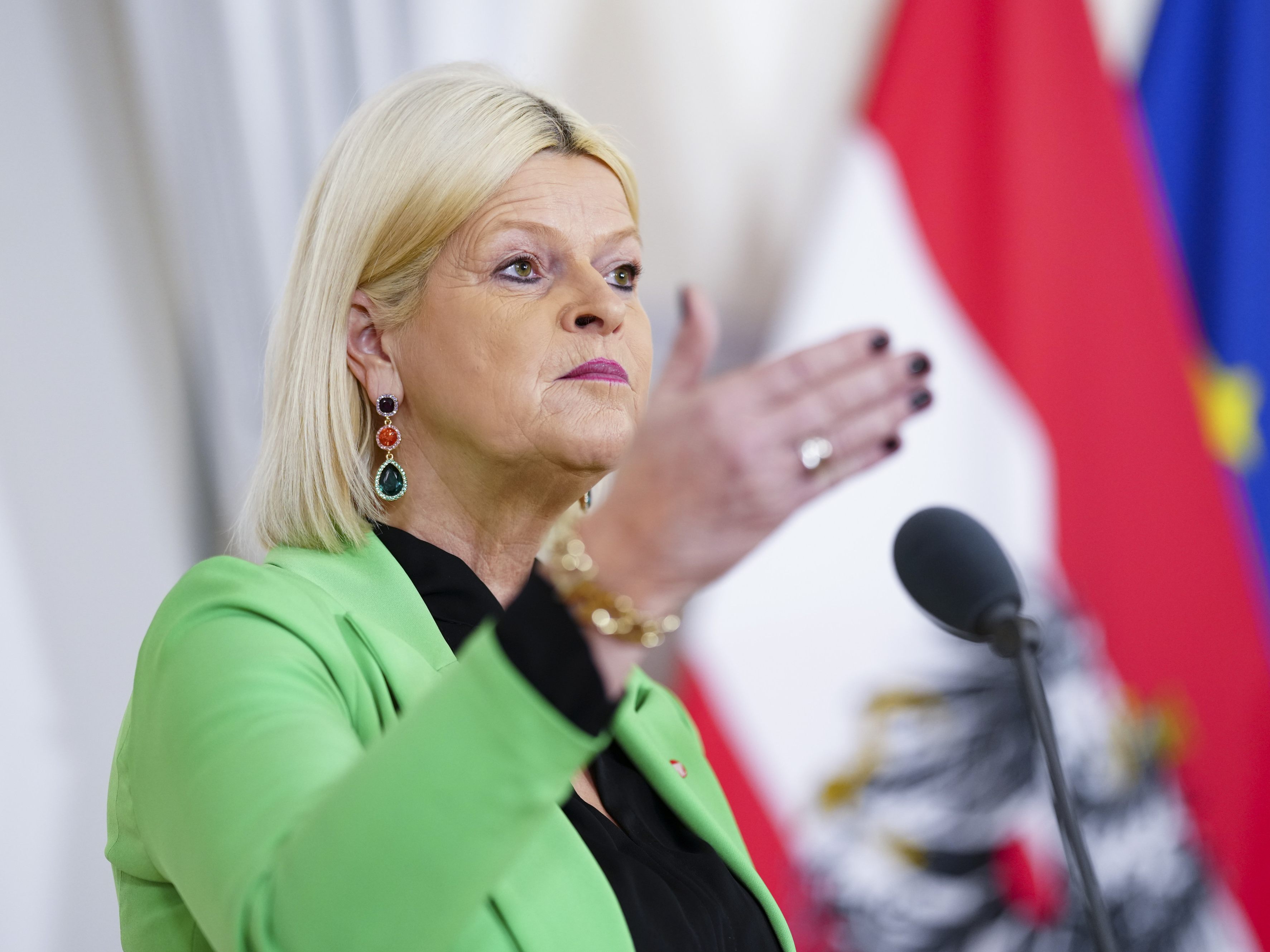 Klaudia Tanner übergab in Wien die neuen modifizierten Sturmgewehre. Klaudia Tanner übergab in Wien die neuen modifizierten Sturmgewehre.