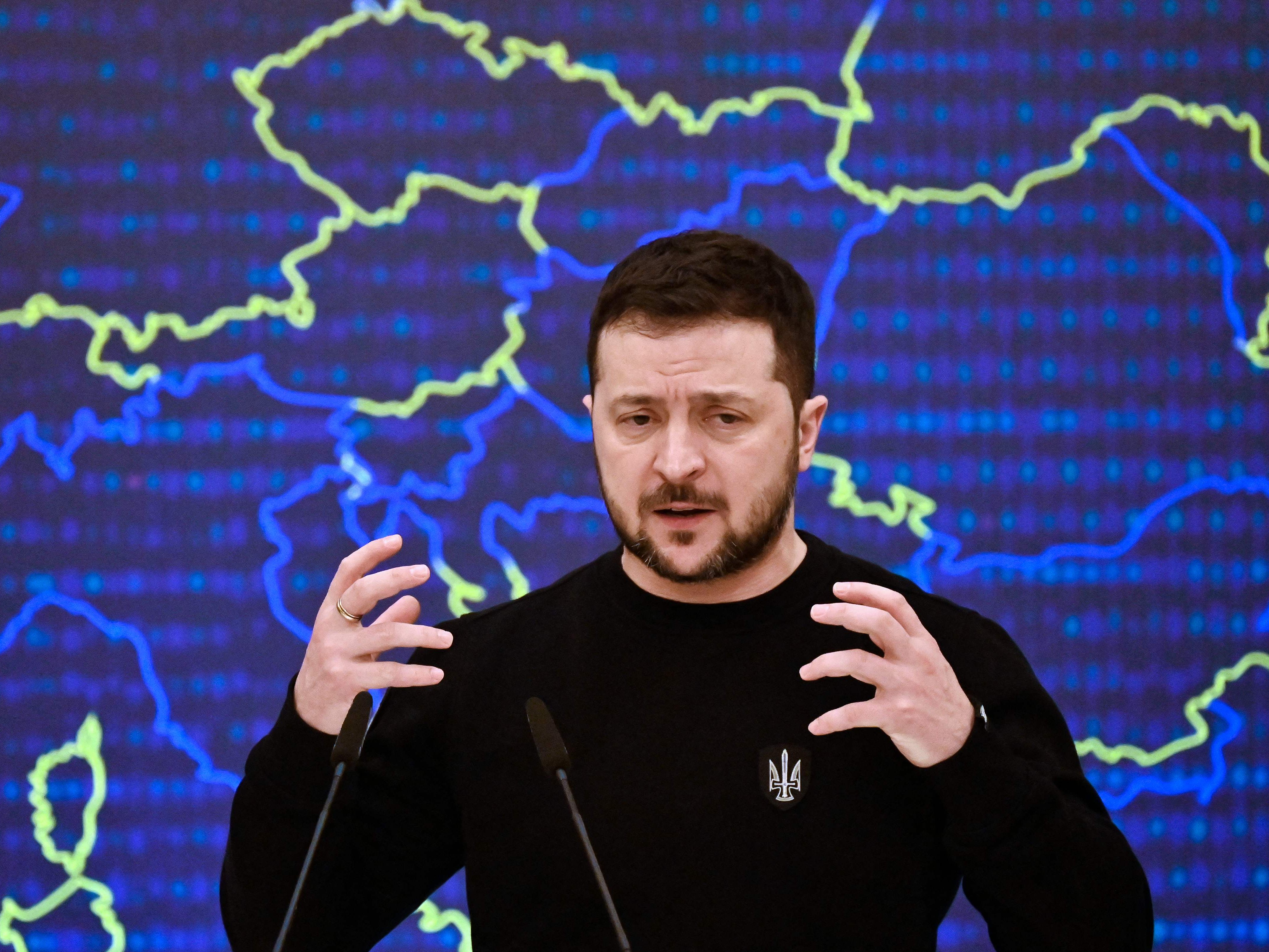 Wolodymyr Selenskyj gibt sich zuversichtlich. Wolodymyr Selenskyj gibt sich zuversichtlich.