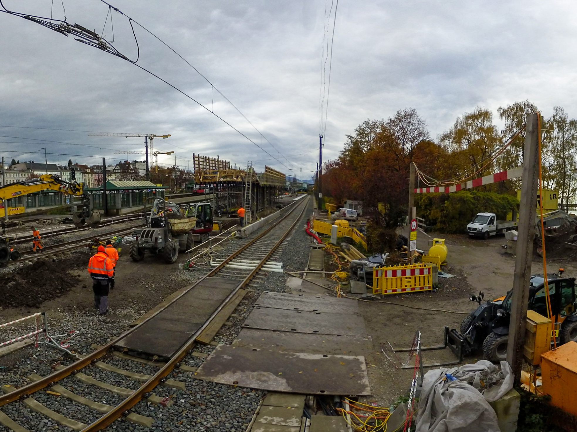 Bauarbeiten beim Bahnhof Bregenz