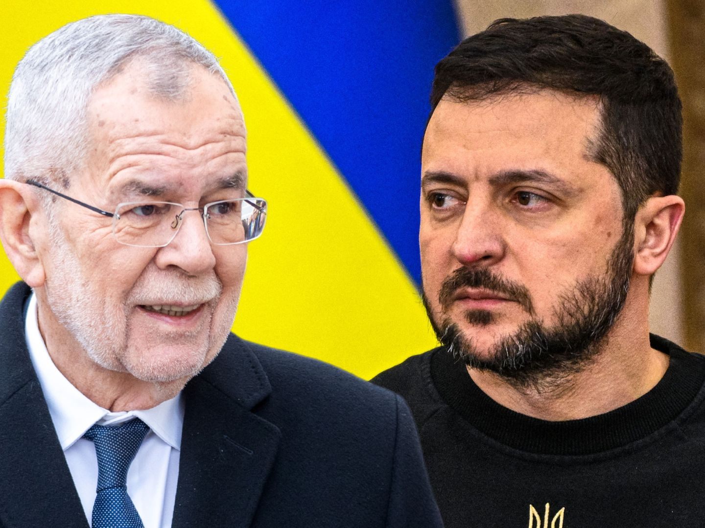 Alexander van der Bellen, Wolodymyr Selenskyj (Fotomontage).