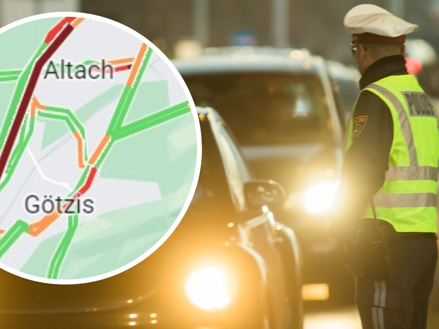 Nach einem Verkehrsunfall kommt es auf der A14 zwischen Götzis und Hohenems zu massiver Staubildung. Nach einem Verkehrsunfall kommt es auf der A14 zwischen Götzis und Hohenems zu massiver Staubildung.