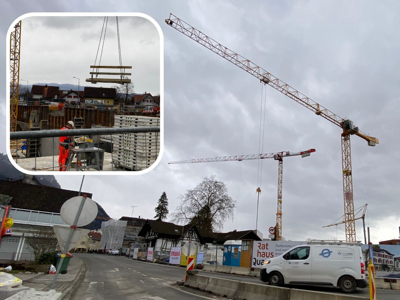 Die Arbeiten am neuen Rathausquartier gehen voran. Die Arbeiten am neuen Rathausquartier gehen voran.