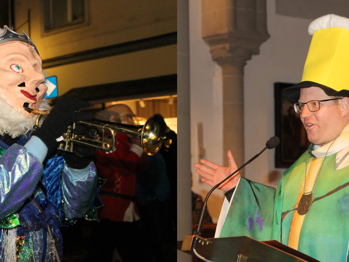 Guggamusik-Umzug und Narrenmesse leiteten das Wochenende ein. Guggamusik-Umzug und Narrenmesse leiteten das Wochenende ein.