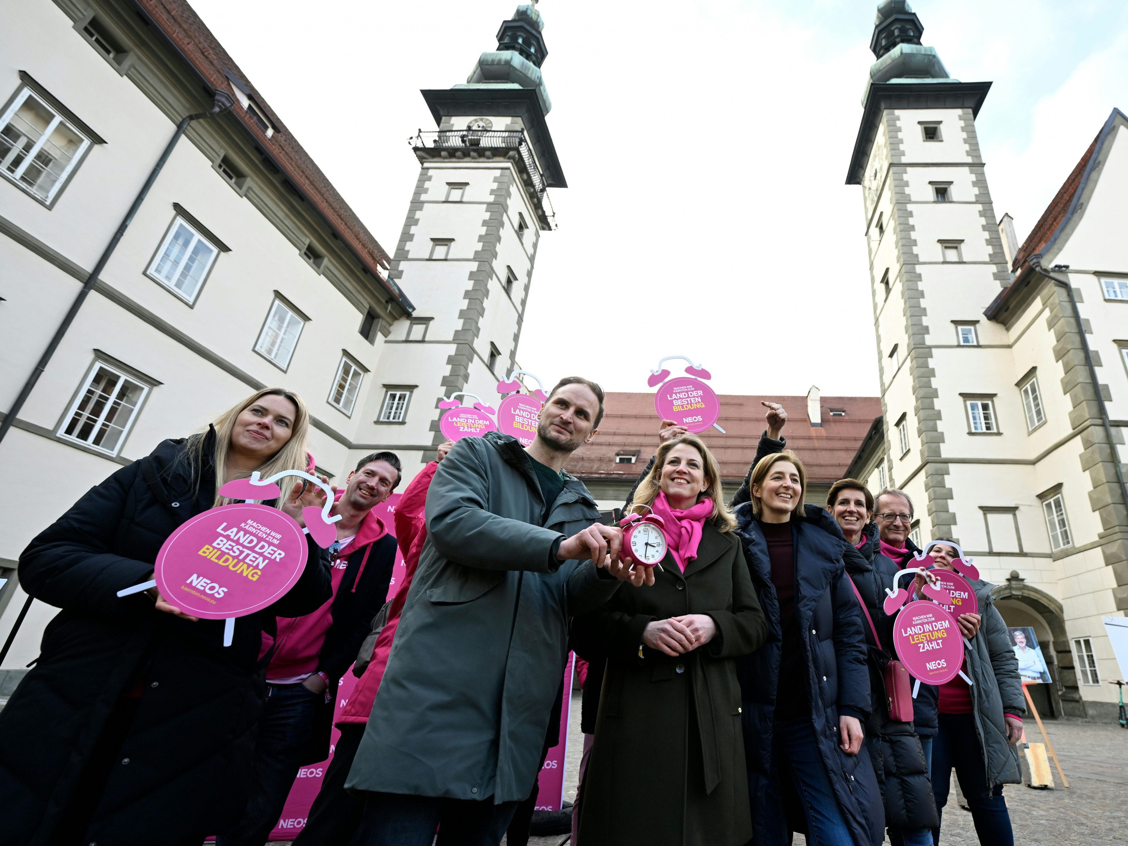 Die Neos feierten ihren Wahlkampf-Abschluss zur Kärntner Landatagswahl am Freitagnachmittag.