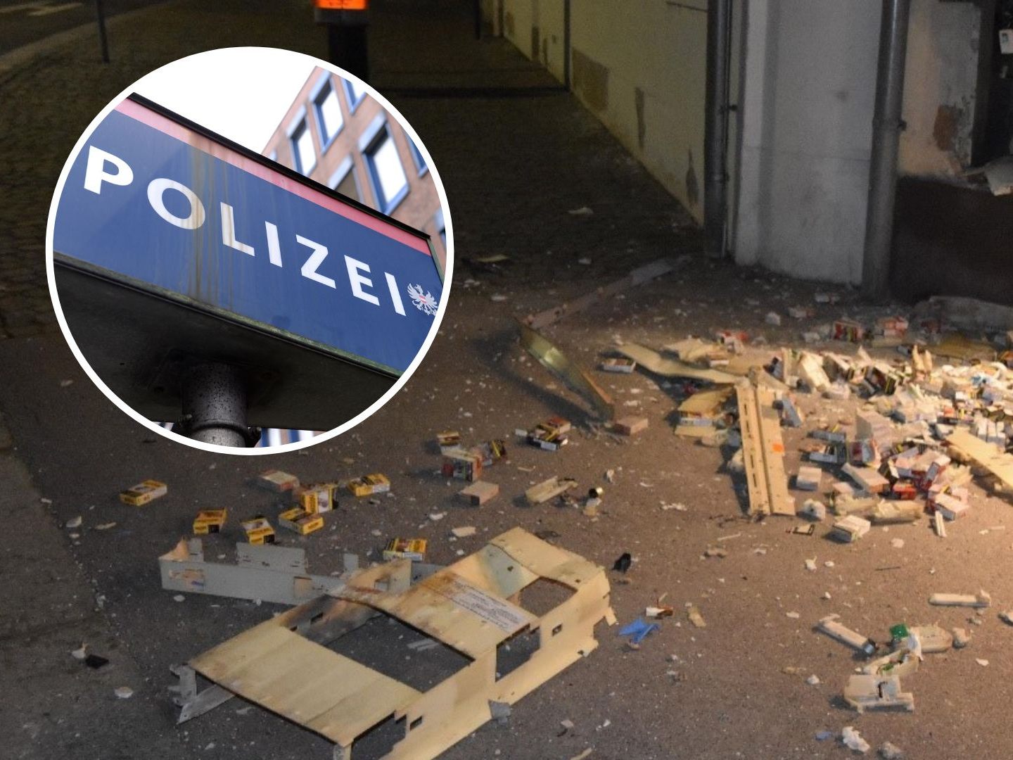 Zahlreiche Zigarettenautomaten und Mistkübel wurden von den Jugendlichen gesprengt.