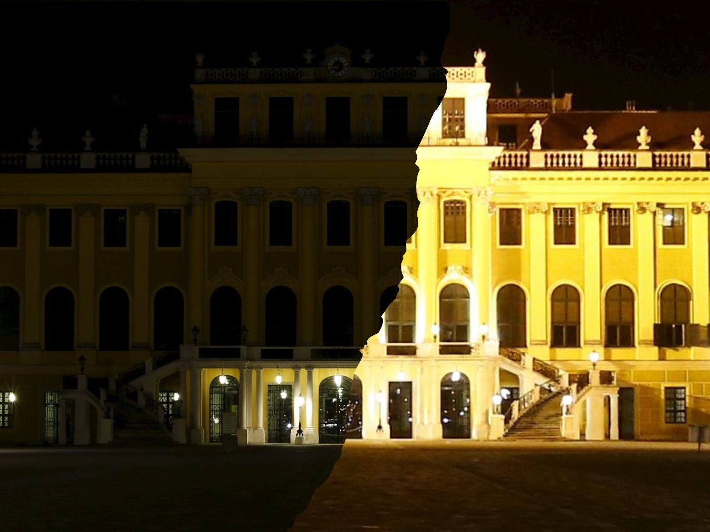 Zur "Earth Hour" am 25. März 2023 gehen auch beim Wiener Schloss Schönbrunn für das Klima die Lichter aus. Zur "Earth Hour" am 25. März 2023 gehen auch beim Wiener Schloss Schönbrunn für das Klima die Lichter aus.