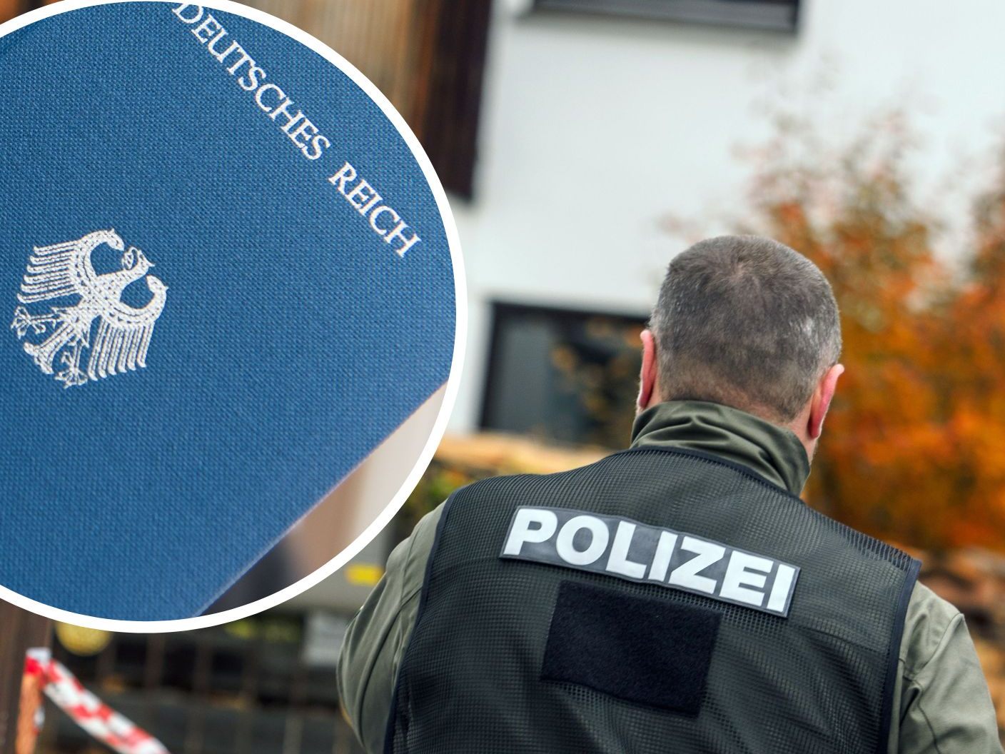 Bei einer Durchsuchung im Reichsbürger-Milieu in Deutschland wurde ein Polizist angeschossen. Bei einer Durchsuchung im Reichsbürger-Milieu in Deutschland wurde ein Polizist angeschossen.