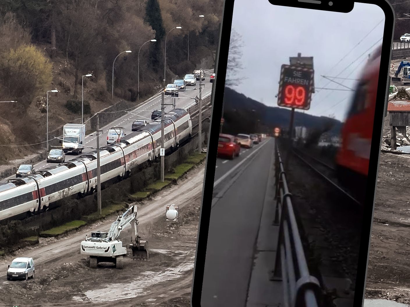 Achtung: "Raser" von rechts am Seeufer in Lochau.