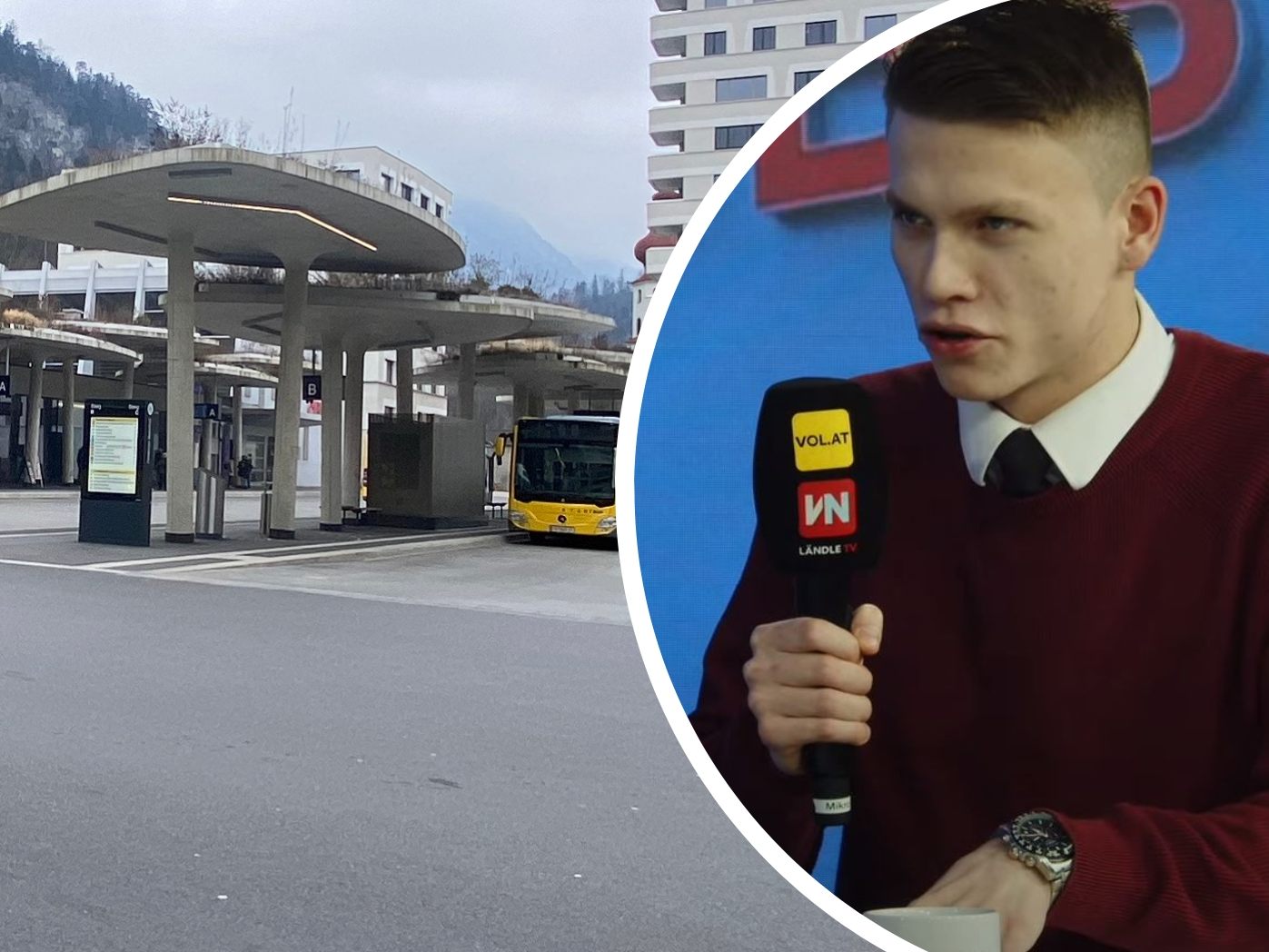 Am neuen Feldkircher BAhnhof hat der Jung-Politiker Elias Wehinger einiges auszusetzen.