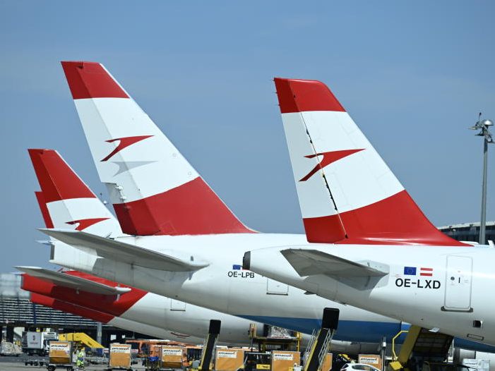 Auch die Austrian Airlines waren von den Warnstreiks am Dienstag betroffen.