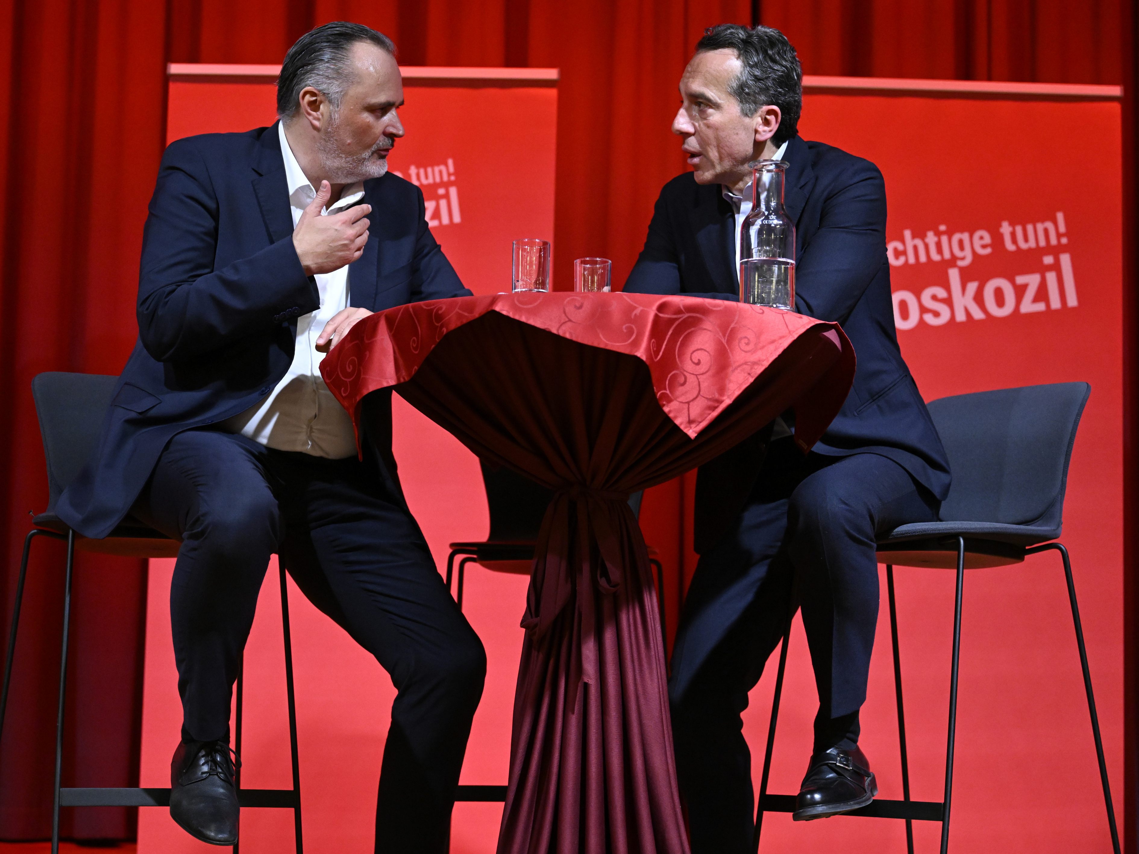 Doskozil neben Kern. Doskozil neben Kern.