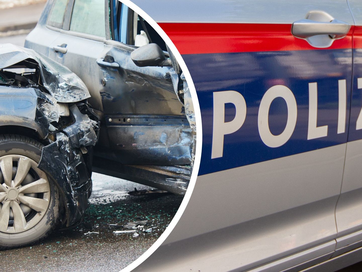 Erst ein Unfall konnte die Flucht der Pkw-Lenkerin stoppen. Erst ein Unfall konnte die Flucht der Pkw-Lenkerin stoppen.