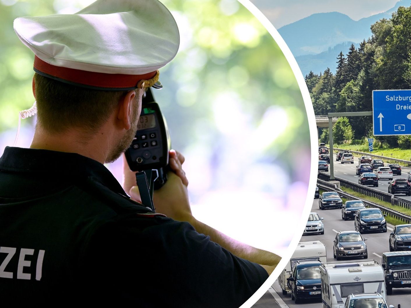 Die Polizei ist wegen des Osterreiseverkehrs in Österreich verstärkt im Einsatz. Die Polizei ist wegen des Osterreiseverkehrs in Österreich verstärkt im Einsatz.