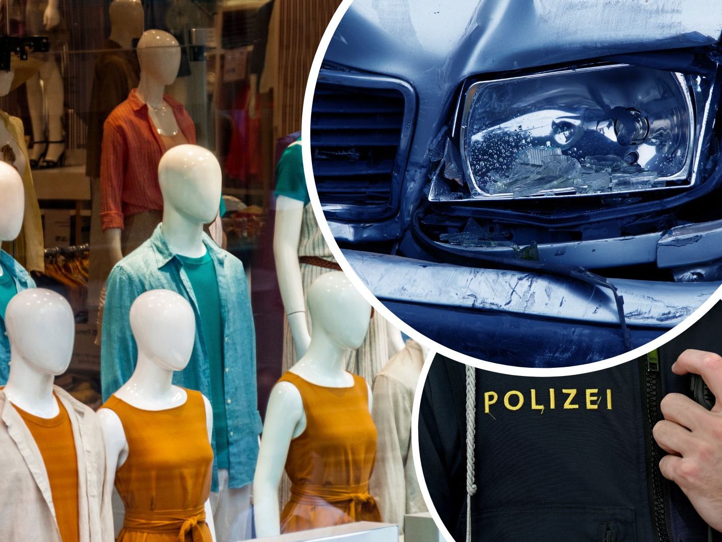 Unbekannte Täter rammten mit dem Auto die Eingangstüre eines Modegeschäfts in der Wiener City auf.
