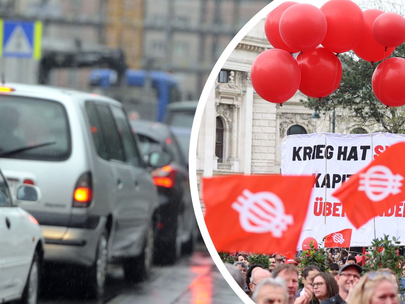 Dank Maiaufmärschen und Demos kommt es am 1. Mai, laut ÖAMTC, in Wien zu Staus und Verzögerungen.