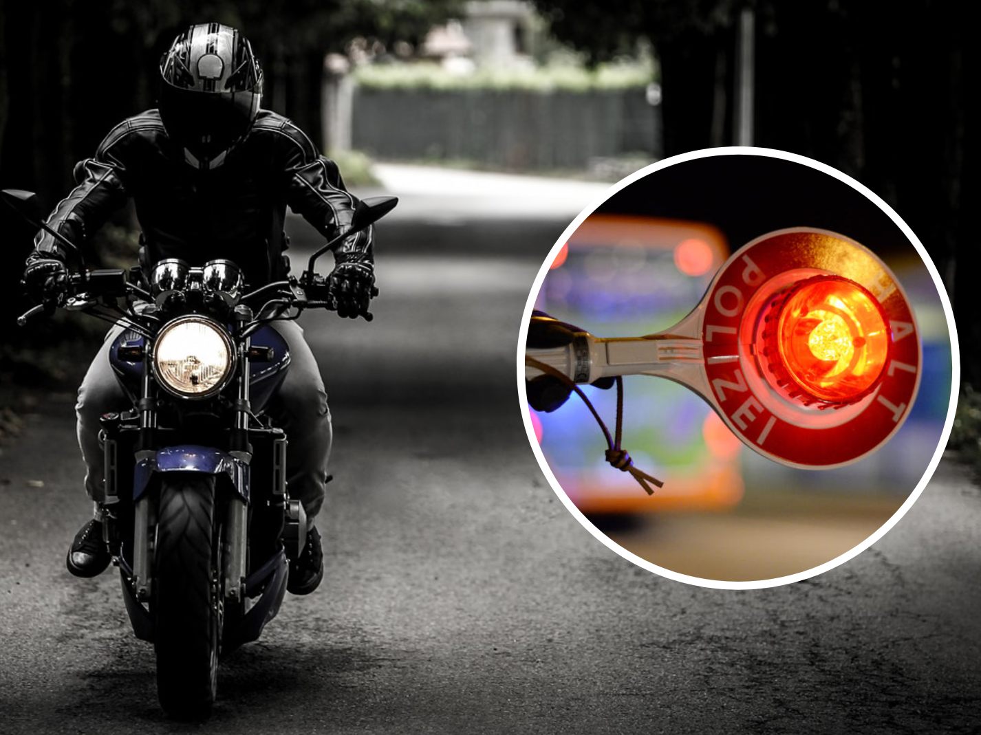 Die Polizei sucht einen Motorradfahrer in Wien.