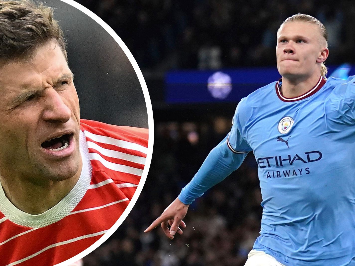 Erling Haaland (r.) und Manchester City dürften sich heuer in der CL als eine Nummer zu groß für den FC Bayern herausstellen. Erling Haaland (r.) und Manchester City dürften sich heuer in der CL als eine Nummer zu groß für den FC Bayern herausstellen.