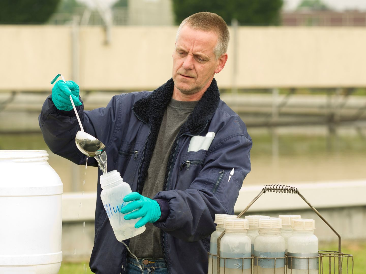 Bevor das Abwasser die Kläranlage durchläuft, werden durch das "CSI Abwasser"-Team Proben genommen. Bevor das Abwasser die Kläranlage durchläuft, werden durch das "CSI Abwasser"-Team Proben genommen.