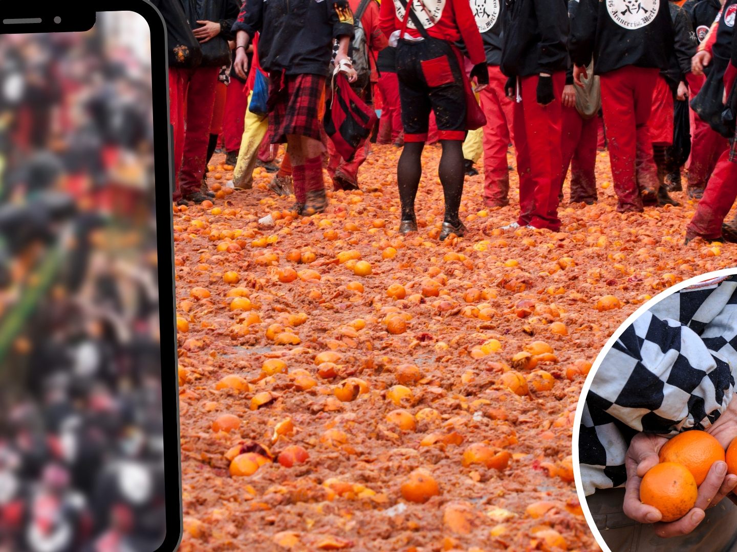 Die Orangen-Schlacht zählt zu den ältesten Traditionen in Italien. Die Orangen-Schlacht zählt zu den ältesten Traditionen in Italien.