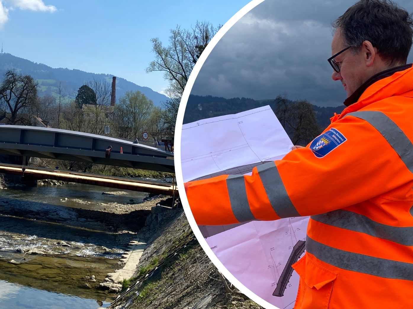 Die Brücke wird erneuert. Erneut gab es Probleme beim Schwertransport.