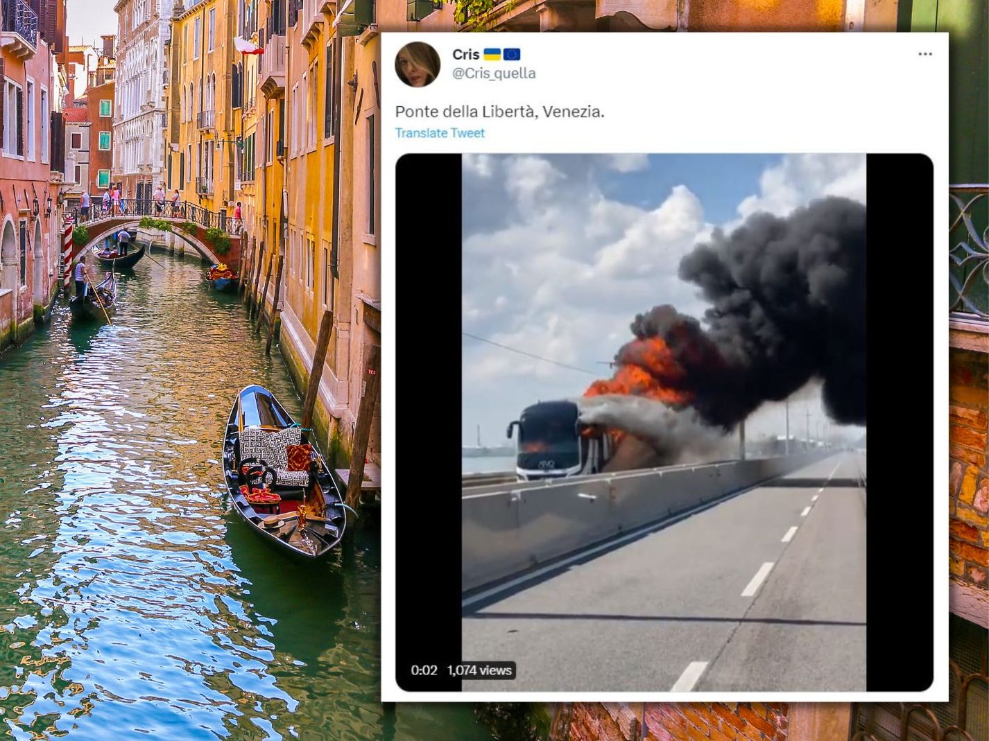 Bus ging in Flammen auf.