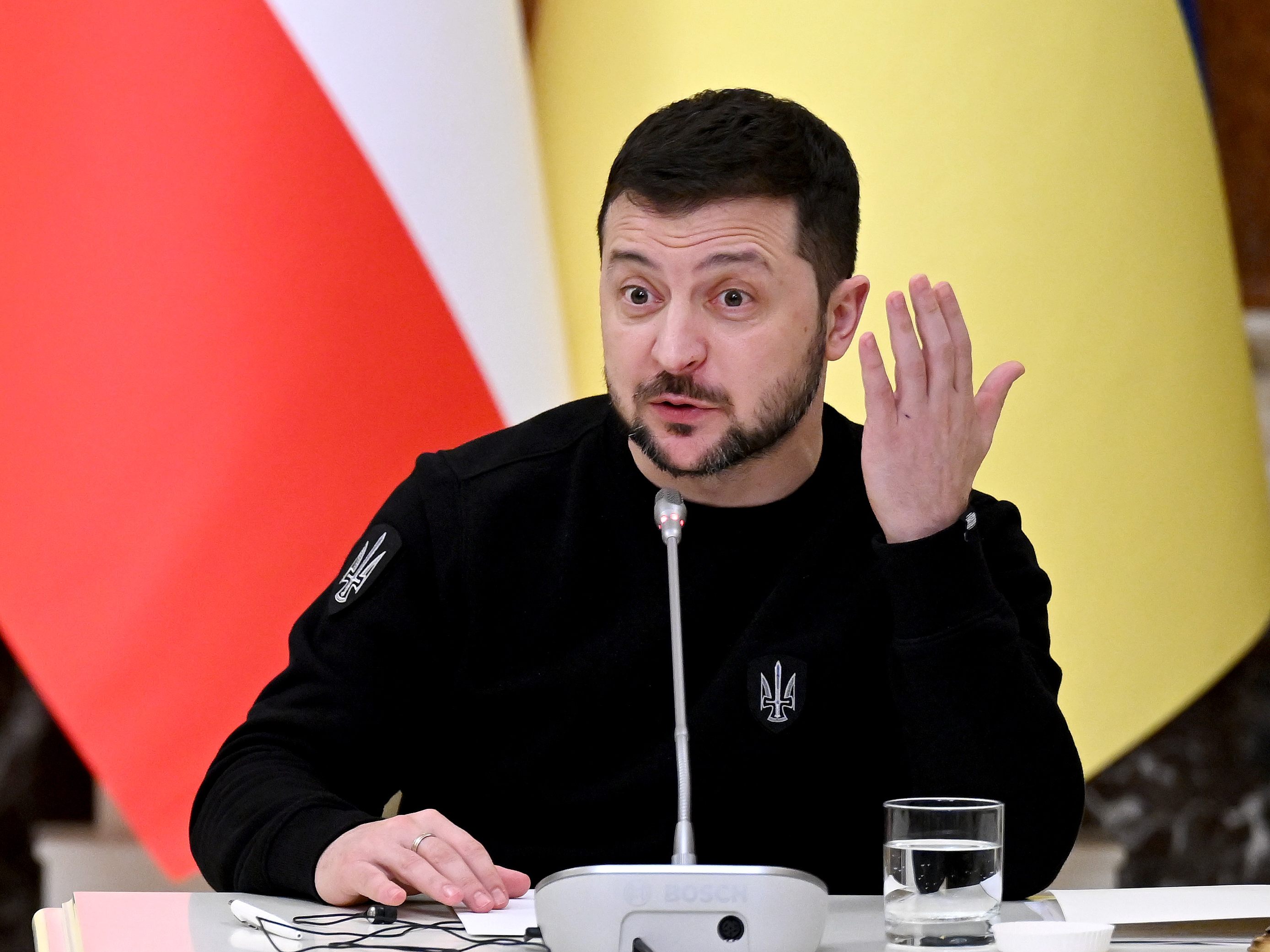 Der Präsident der Ukraine wollte sich im Finale an das Publikum richten. Der Präsident der Ukraine wollte sich im Finale an das Publikum richten.