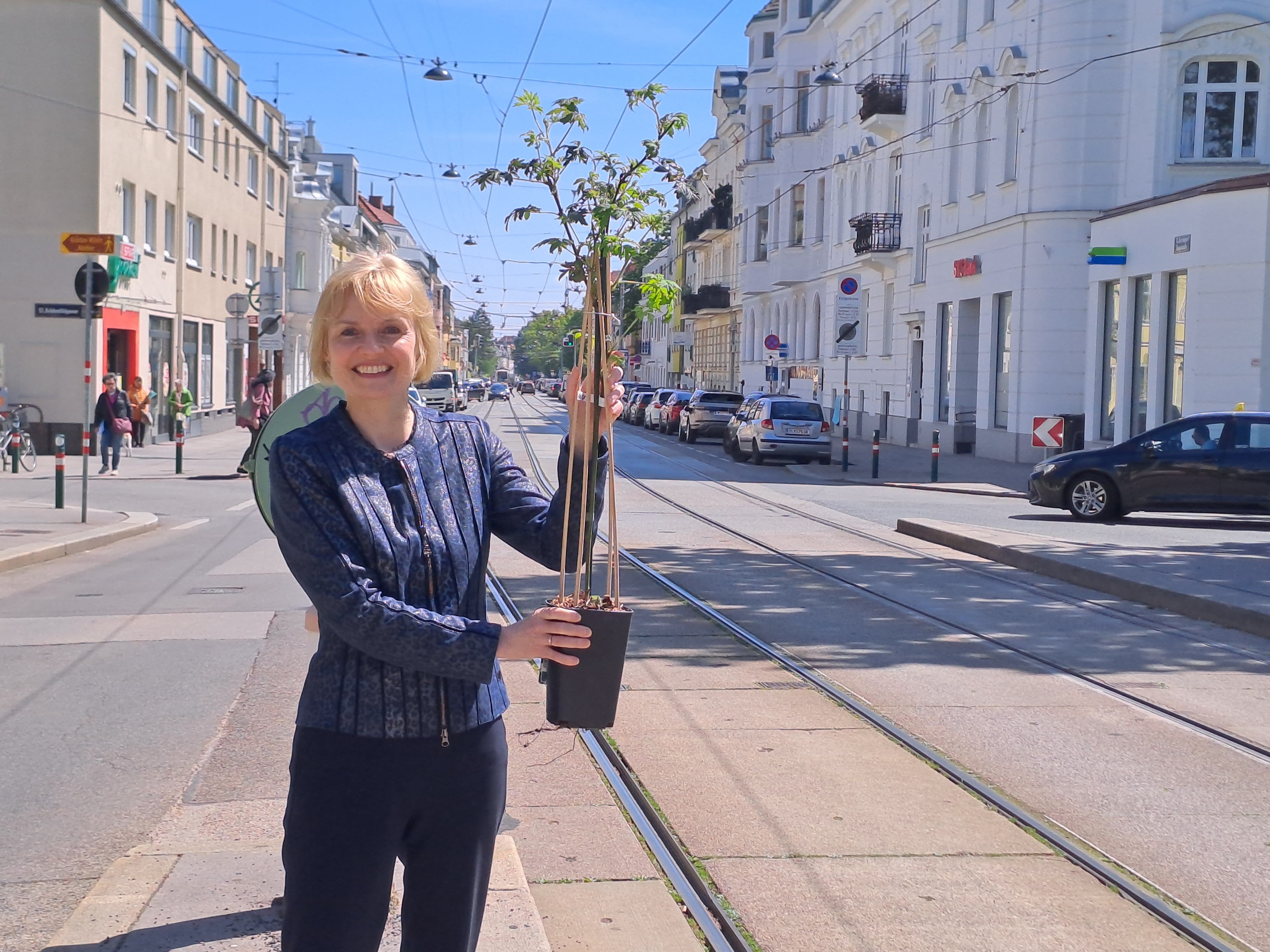 Silke Kobald treibt die Erweiterung der Allee in der Hietzinger Hauptstraße in Unter Sankt Veit voran.