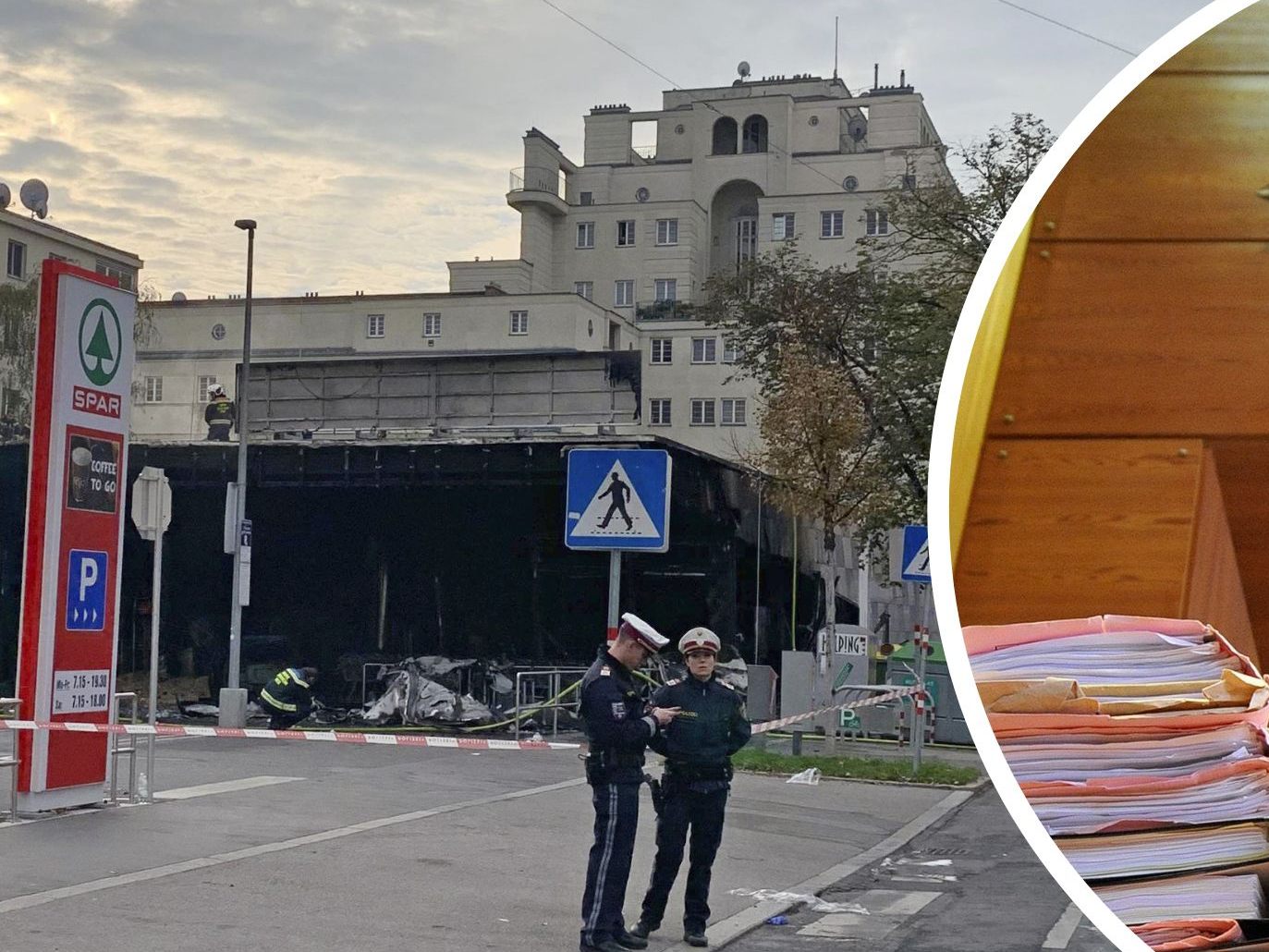Nachdem sie einen Supermarkt-Brand in Wien-Floridsdorf im Oktober 2022 verursacht hatten, wurden drei Männer am Dienstag vom Gericht schuldig gesprochen.