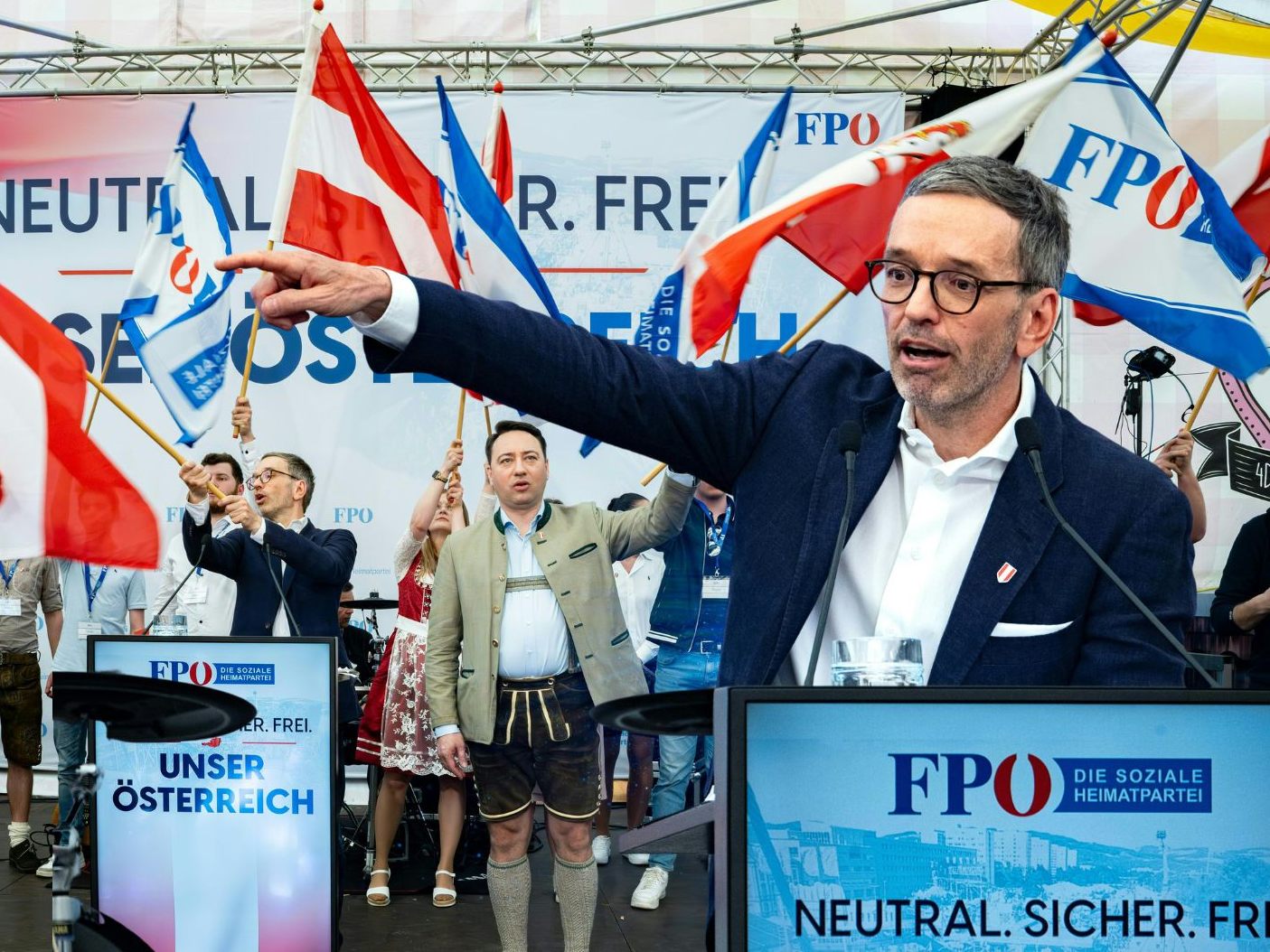 FPÖ-Chef Herbert Kickl sah sich bei seiner Rede bei der Kundgebung zum 1. Mai als nächster Bundeskanzler. FPÖ-Chef Herbert Kickl sah sich bei seiner Rede bei der Kundgebung zum 1. Mai als nächster Bundeskanzler.