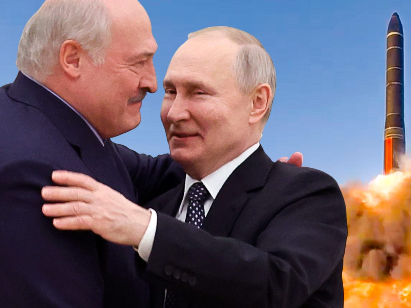 Lukaschenko (l.) hat andere Länder mit einem Atomwaffen-Versprechen eingeladen, dem Unionsstaat von Belarus und Russland beizutreten.