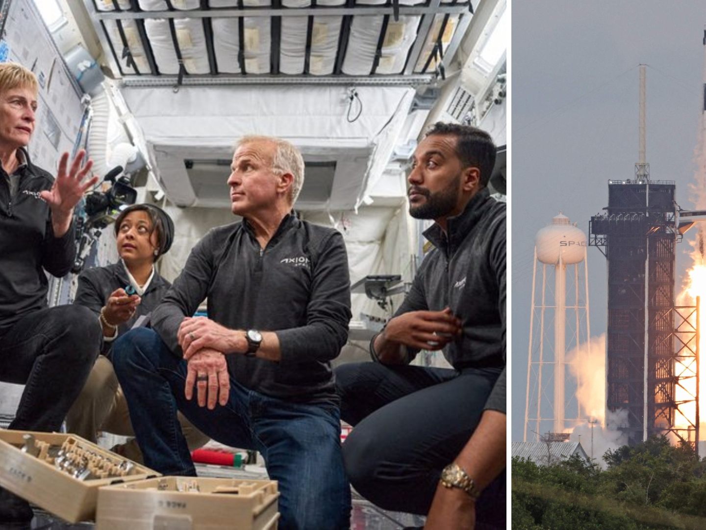 Start der Rakete SpaceX Falcon 9 mit der Axiom Mission 2 Crew an Bord. Start der Rakete SpaceX Falcon 9 mit der Axiom Mission 2 Crew an Bord.