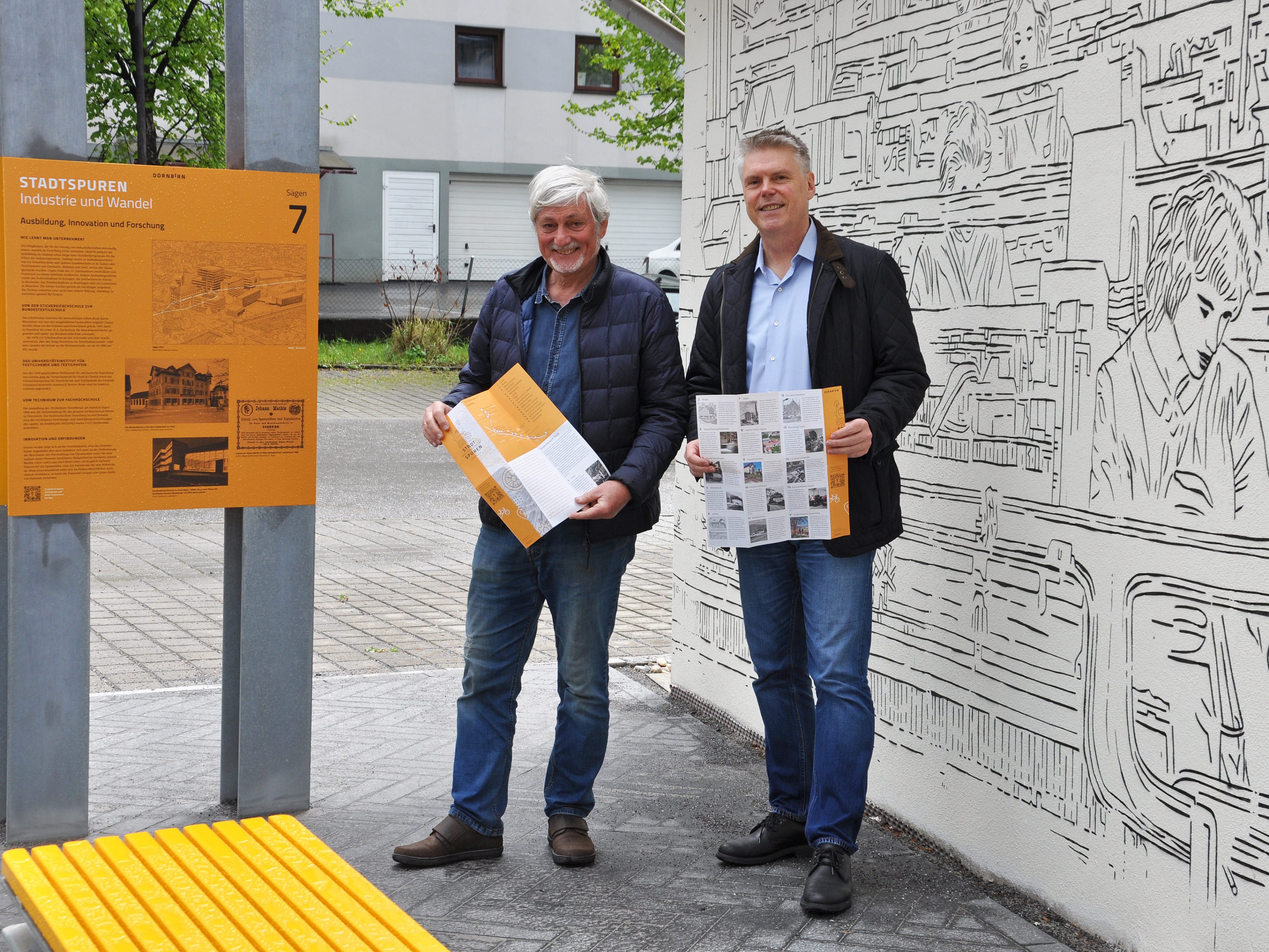 Die beiden „Väter“ der Stadtspuren Klaus Fessler und Werner Matt. Die beiden „Väter“ der Stadtspuren Klaus Fessler und Werner Matt.