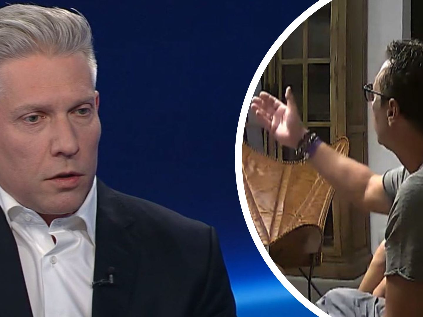 Julian Hessenthaler (l.) war in der ZIB 2 bei Armin Wolf zu Gast.
