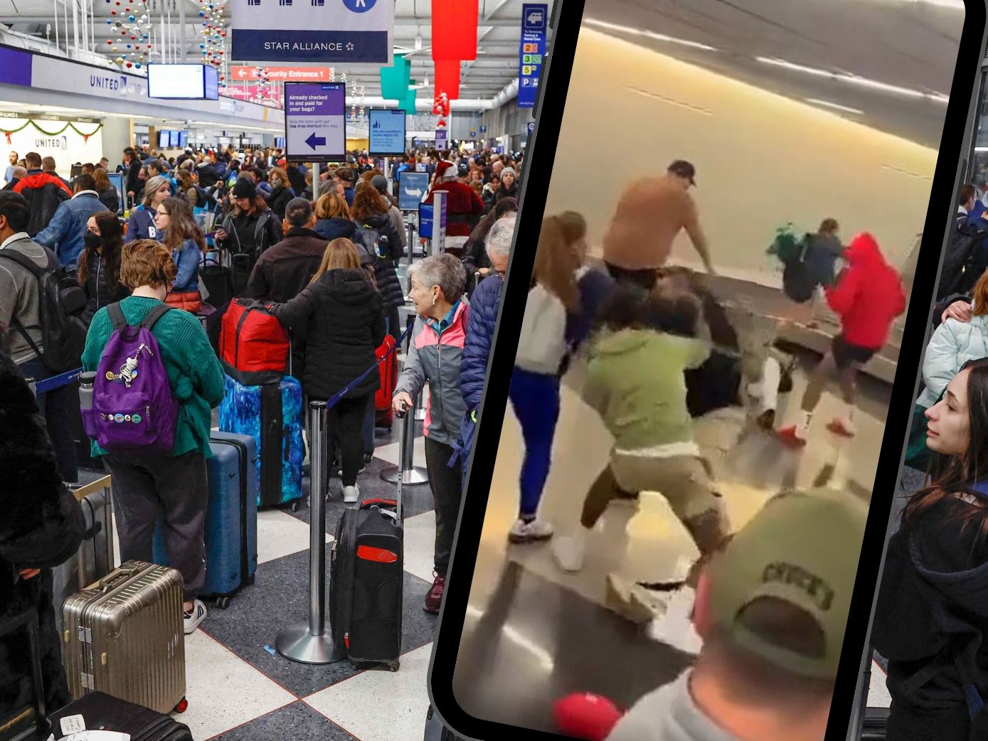 Ein Streit artete am Fluhghafen O'Hare in Chicago in eine Massenschlägerei aus. Ein Streit artete am Fluhghafen O'Hare in Chicago in eine Massenschlägerei aus.