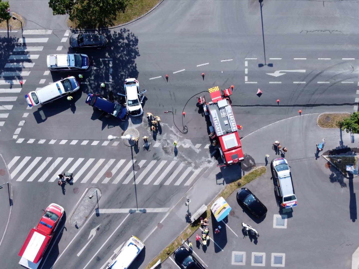 Die Unfallstelle aus der Luft.