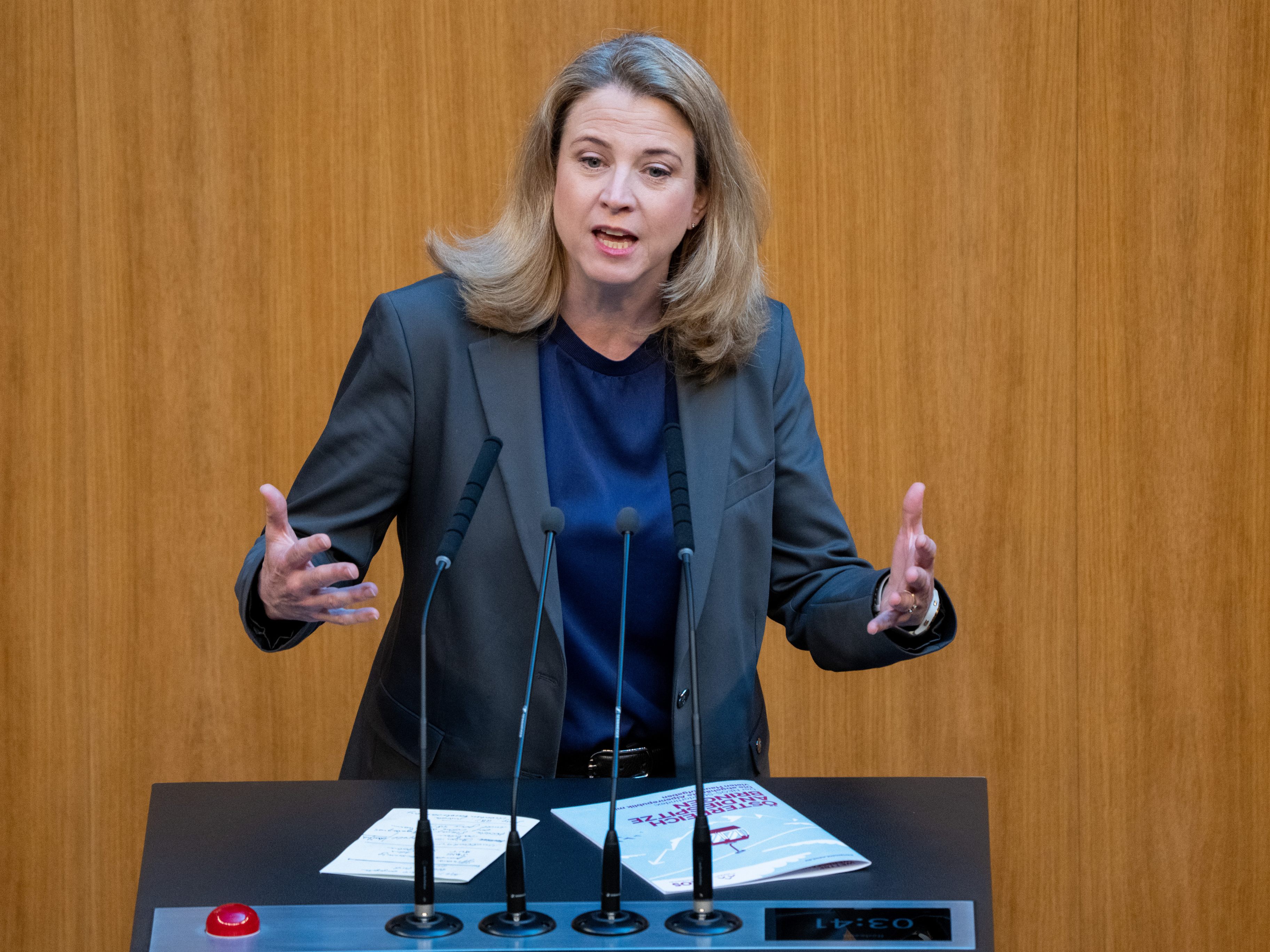 NEOS-Chefin Meinl-Reisinger will die Hälfte der Schulbürokratie "kübeln". NEOS-Chefin Meinl-Reisinger will die Hälfte der Schulbürokratie "kübeln".