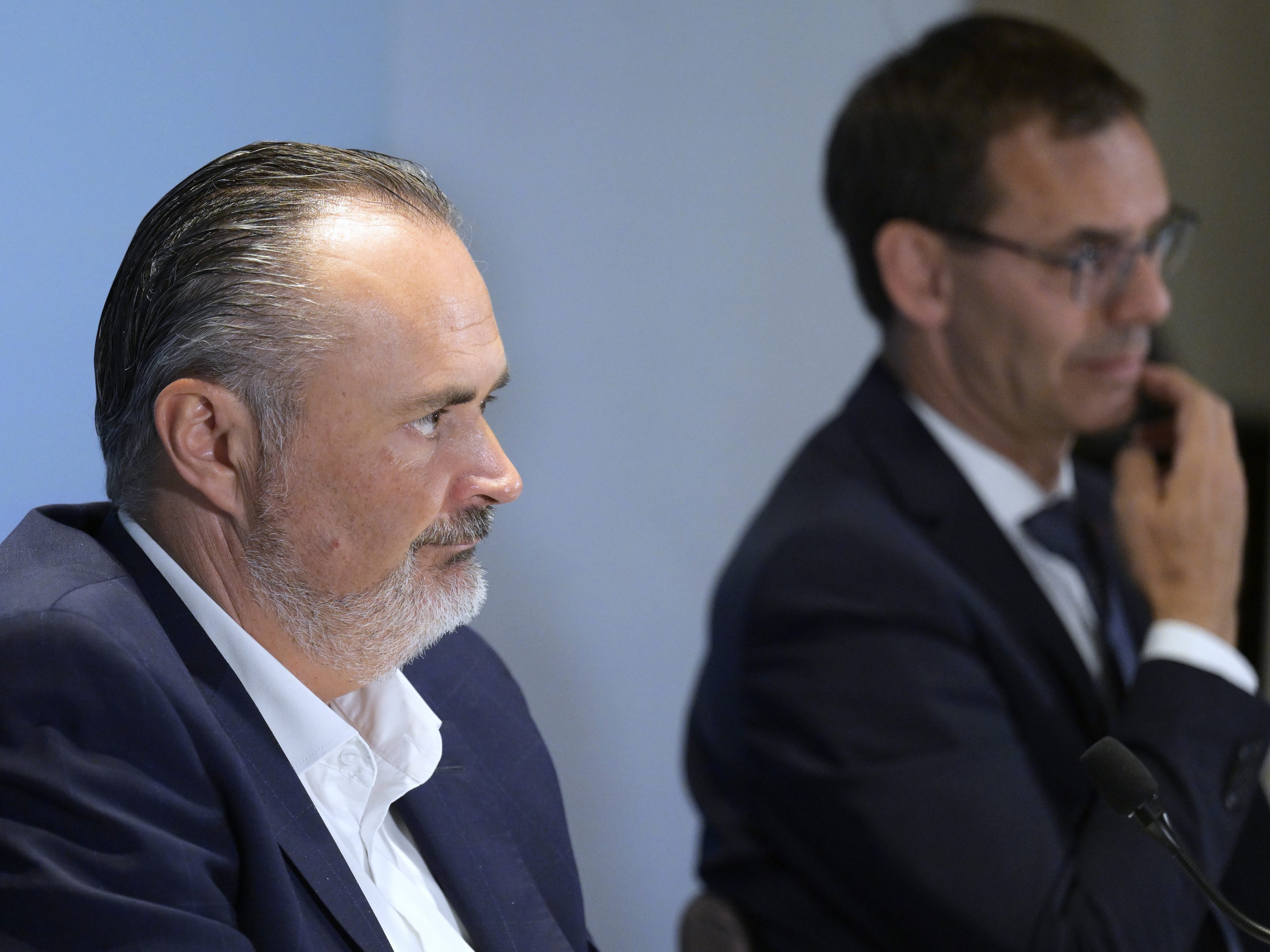 Doskozil und Wallner bei einer PK bei der LH-Konferenz.