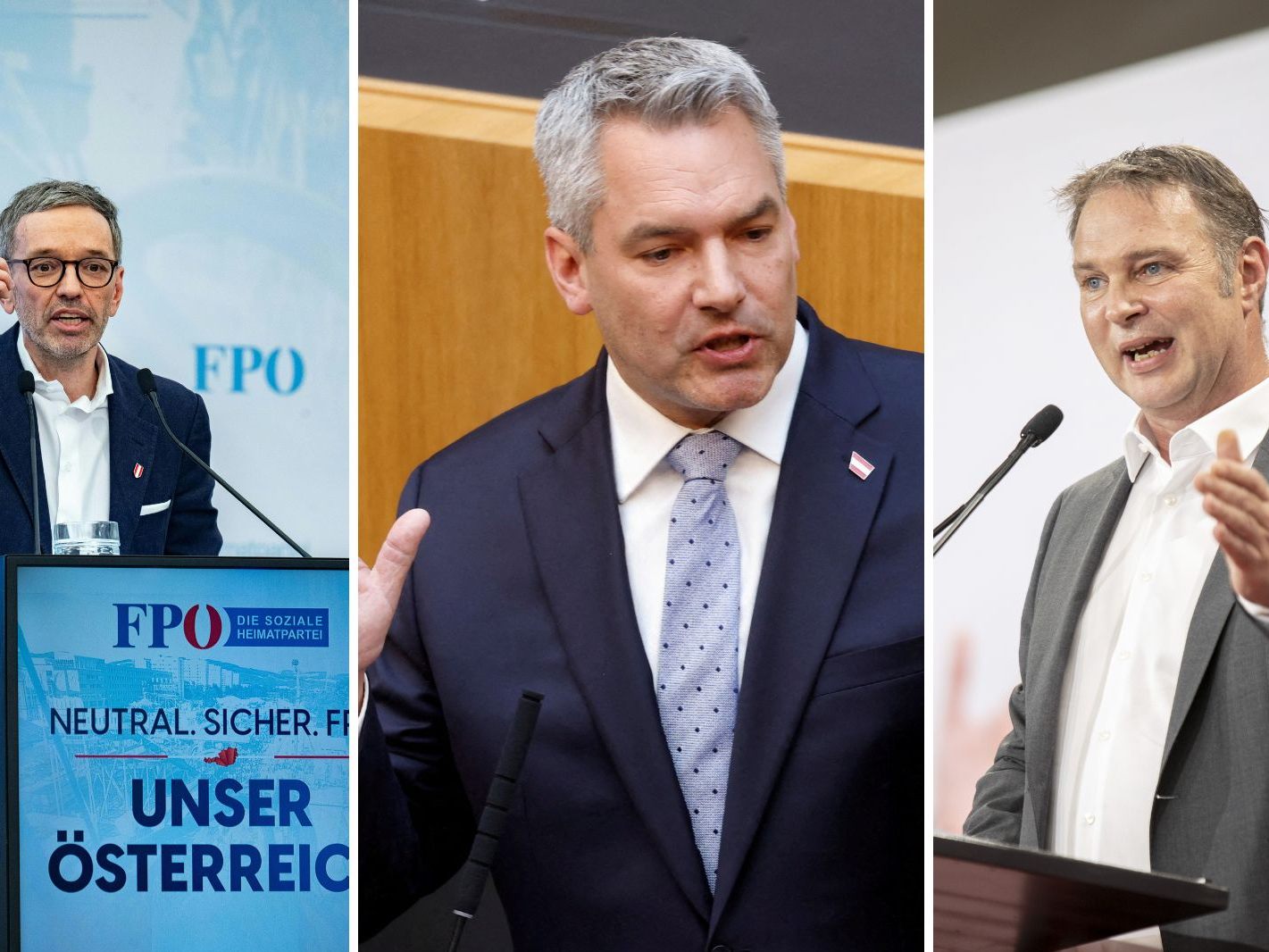 Bei diesen Themen punkten Kickl, Nehammer und Babler am stärksten bei den Wählern. Bei diesen Themen punkten Kickl, Nehammer und Babler am stärksten bei den Wählern.