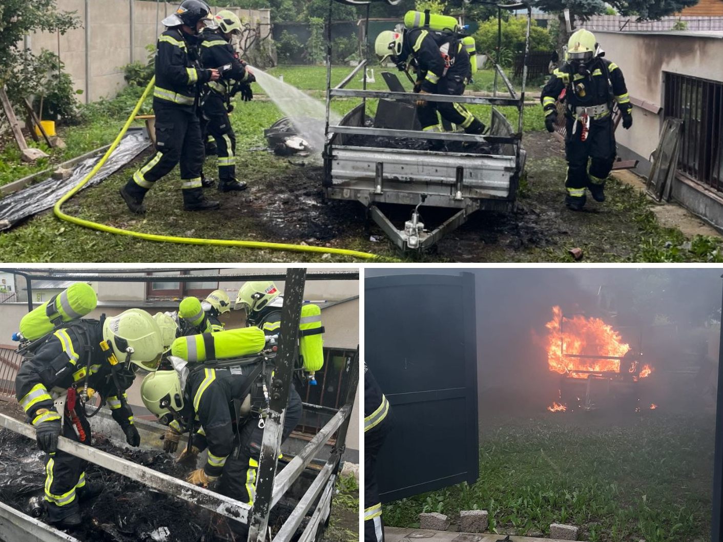 In Wiener Neustadt stand ein Auto-Anhänger in Brand.